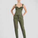 Pantaloni conici Green Print