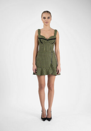 Corset Green Print cu bretele - imagine 5