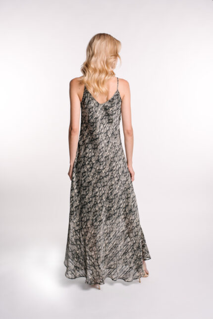 Rochie A line din voal printat - imagine 4