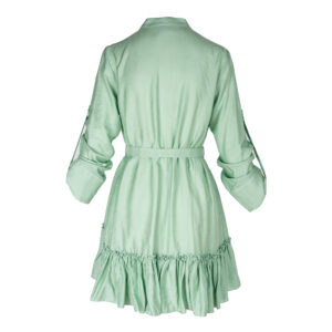 Rochie petrecuta cu mansete late si volan Mint - imagine 6