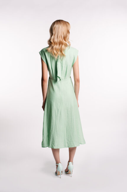 Rochie midi cu decupaje si guler inalt - imagine 4