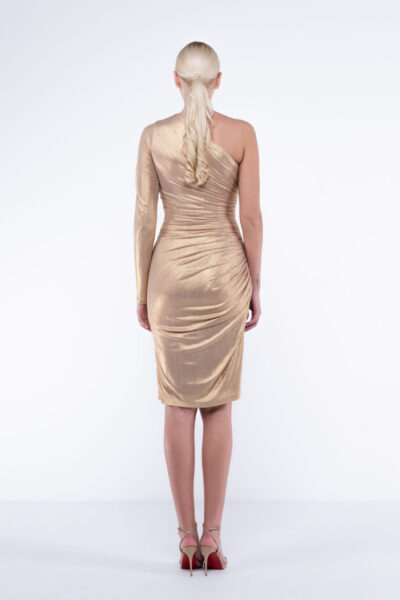 Rochie peliculizata mulata midi cu fronseuri - imagine 4