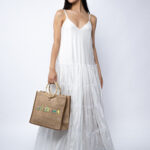 Rochie maxi din matase cu bretele subtiri