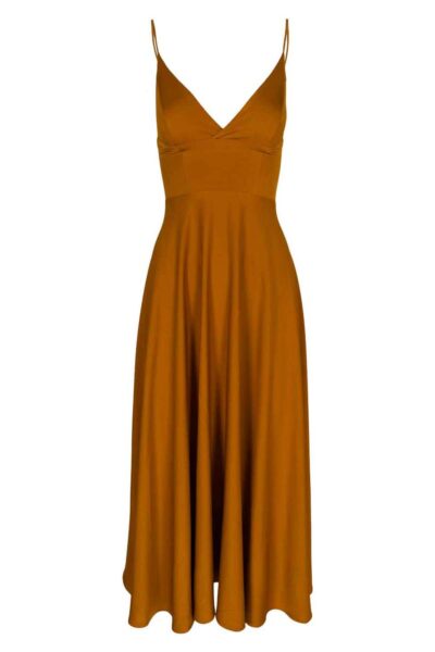 Rochie midi Lurisia Orange Brown - imagine 3