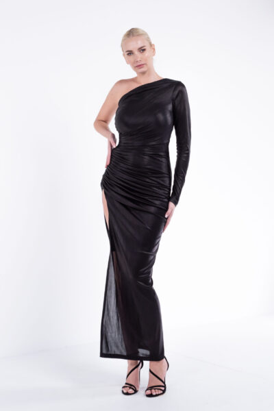 Rochie peliculizata mulata lunga cu fronseuri - imagine 3