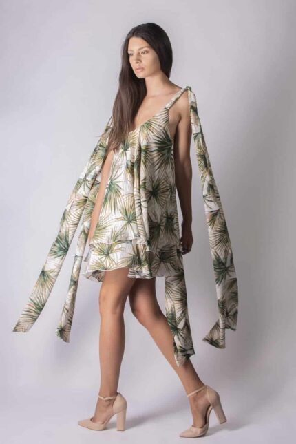 Rochie Lejeră cu Bretele Legate în Fundă - imagine 4