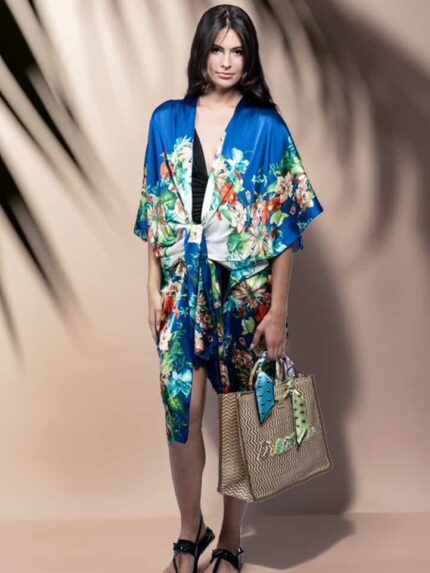 Caftan cu imprimeu floral