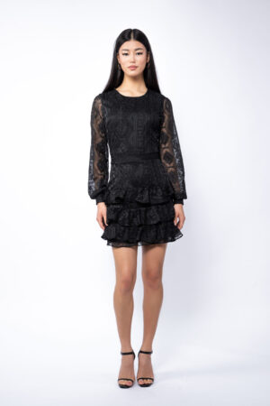 Rochie mini matase brodata