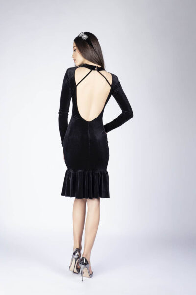 Rochie midi din catifea - imagine 2