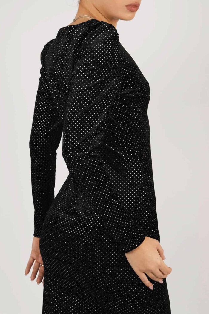 Rochie midi din catifea cu maneci lungi - imagine 2