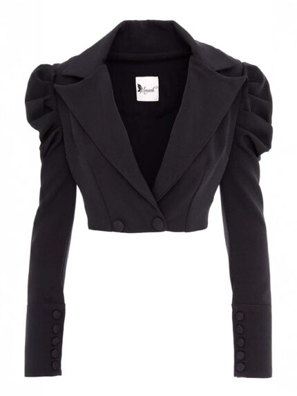 Sacou Cropped cu Umeri Structurați