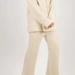 Set hanorac și pantaloni din lana Ivory