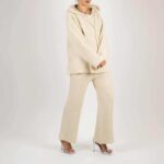 Set hanorac și pantaloni din lana Ivory