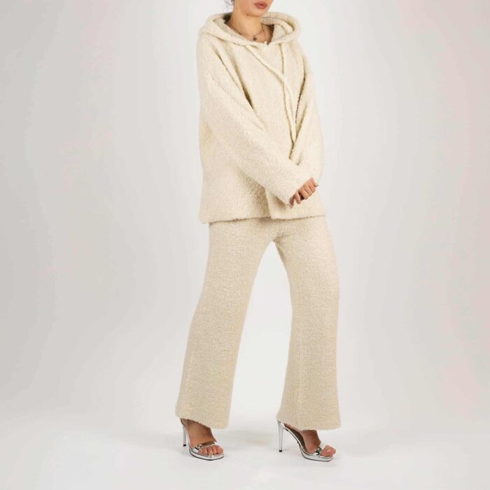 Set hanorac și pantaloni din lana Ivory - imagine 1