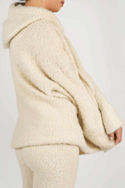 Set hanorac și pantaloni din lana Ivory - imagine 3