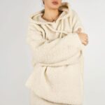 Set hanorac și pantaloni din lana Ivory - imagine 4