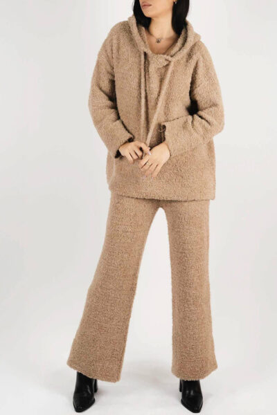 Set hanorac și pantaloni Cappuccino din lana