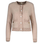 Pulover cu nasturi deosebiti si accente metalice aurii