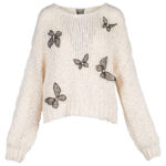 Pulover cu accesorii tip fluturi brodati si perle