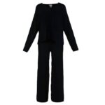 Compleu casual Black din modal cu/fara funda detasabila - imagine 6
