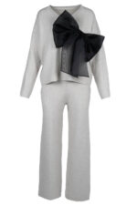 Compleu casual Grey din modal cu/fara funda detasabila - imagine 6