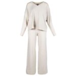 Compleu casual White din modal cu/fara funda detasabila - imagine 5