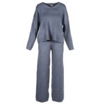 Compleu casual gri inchis din modal cu/fara funda detasabila - imagine 6