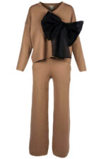 Compleu casual Caramel din modal cu/fara funda detasabila - imagine 3