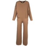 Compleu casual Caramel din modal cu/fara funda detasabila - imagine 4