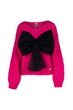 Pulover fuchsia moale si calduros cu funda detasabila - imagine 2