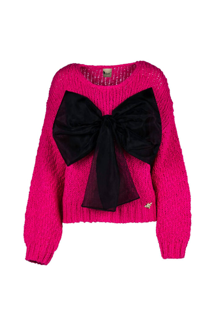Pulover fuchsia moale si calduros cu funda detasabila - imagine 2