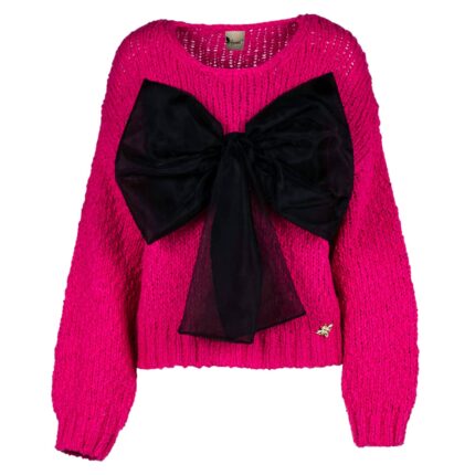 Pulover fuchsia moale si calduros cu funda detasabila