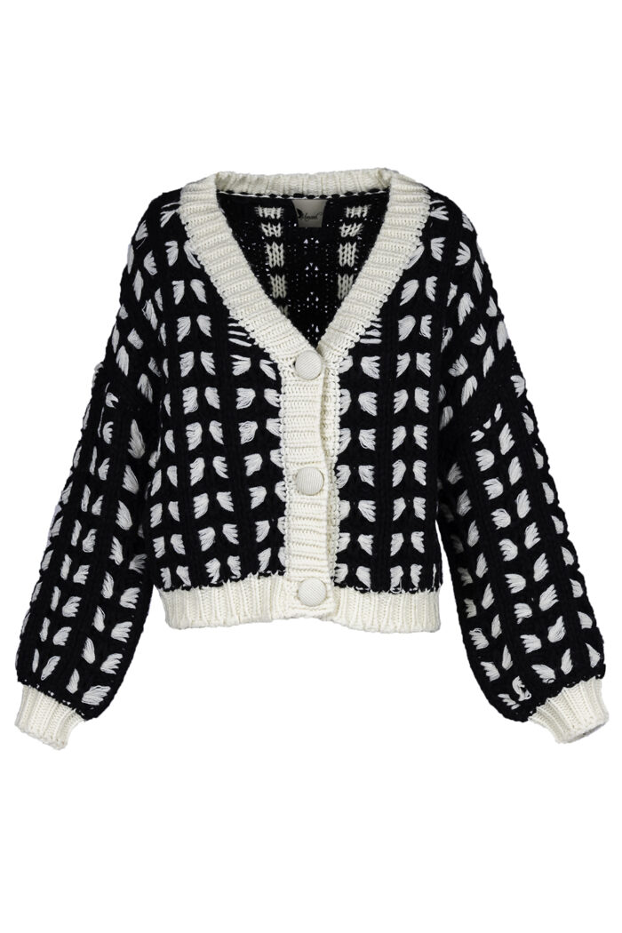 Pulover gros cu nasturi tricotati - imagine 4
