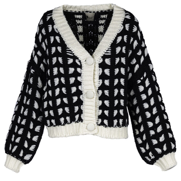 Pulover gros cu nasturi tricotati - imagine 2