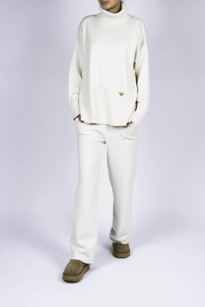 Compleu casual din modal white - imagine 4