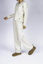 Compleu casual White din modal cu/fara funda detasabila - imagine 4