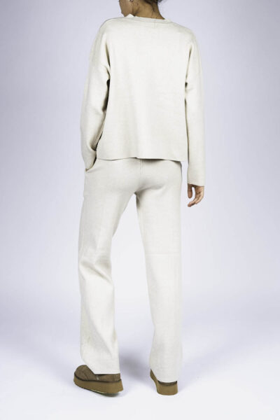 Compleu casual White din modal cu/fara funda detasabila - imagine 2