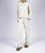 Compleu casual White din modal cu/fara funda detasabila - imagine 2