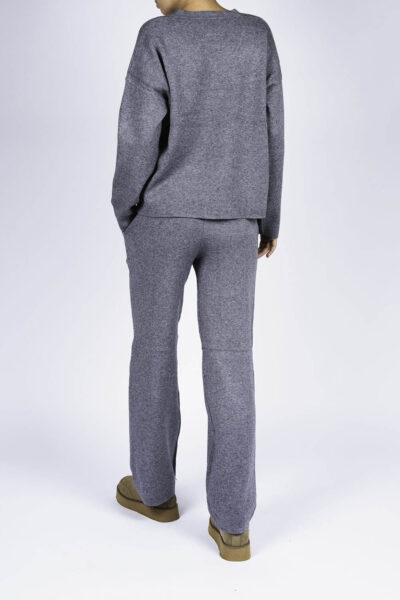 Compleu casual gri inchis din modal cu/fara funda detasabila - imagine 3