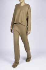 Compleu casual Caramel din modal cu/fara funda detasabila - imagine 2