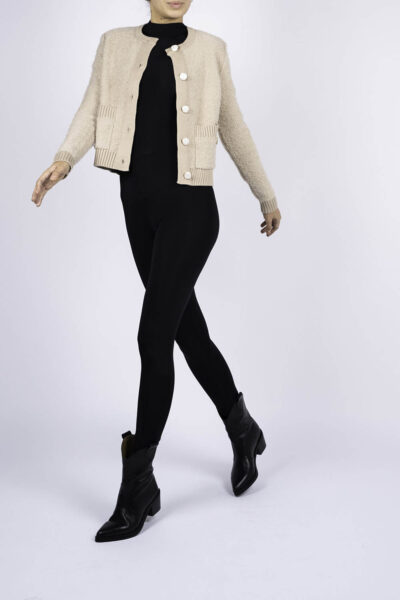 Pulover cu nasturi deosebiti si accente metalice aurii - imagine 5