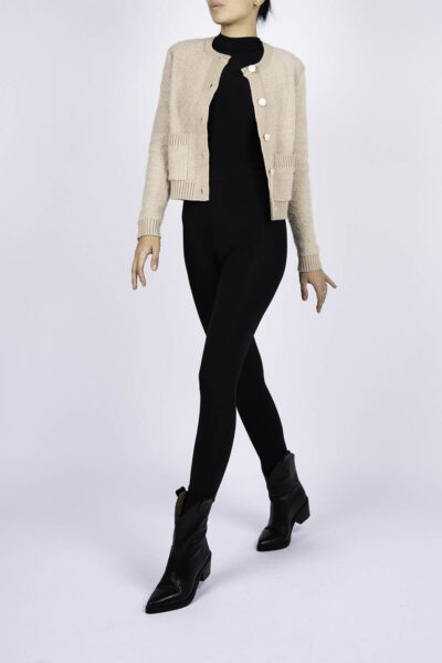 Pulover cu nasturi deosebiti si accente metalice aurii - imagine 4