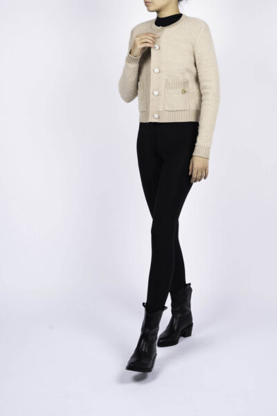 Pulover cu nasturi deosebiti si accente metalice aurii - imagine 3