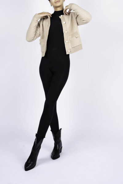 Pulover cu nasturi deosebiti si accente metalice aurii - imagine 2