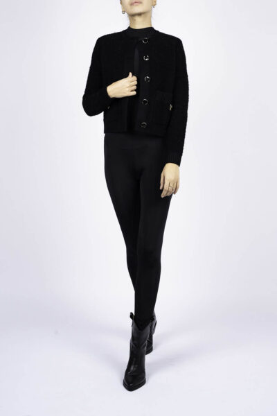 Pulover cu nasturi deosebiti si accente metalice aurii - imagine 4