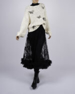 Pulover cu accesorii tip fluturi brodati si perle - imagine 2