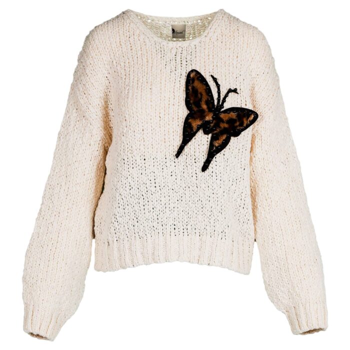Pulover moale si calduros cu detaliu fluture - imagine 1