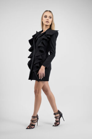 Rochie sacou cu volane - imagine 2