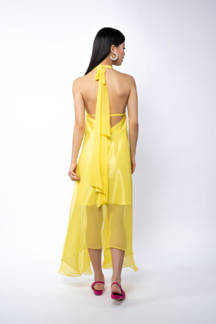 Rochie halter midi Yellow - imagine 2