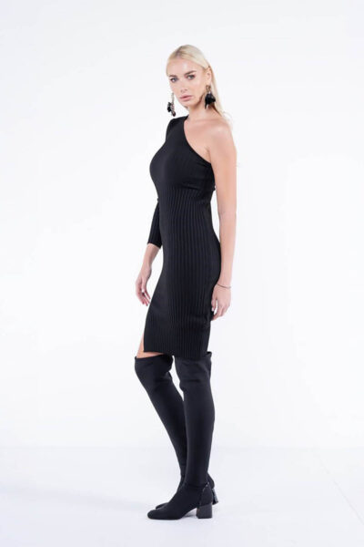 Rochie mulata asimetrica din tricot - imagine 5